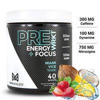 MDRN Athlete PreWRKT | Keto Friendly Pre-Workout | Enhanced Energy | Focus | Strength | Endurance | Incredible Pump & Blood Flow | Miami Vice (Piña Colada/Strawberry) (40 Scoops)