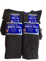 J&J 3, 6, or 12 Pairs Diabetic CREW circulatory Socks Health Men’s Cotton ALL SIZE (Brown 6Pack, 10-13)