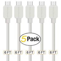 Micro USB Cable Android, SMALLElectric (5-Pack, 6 FT) Long Charger USB to Micro USB Cables High Speed USB2.0 Sync and Charging Cord for Samsung, HTC, Xbox, PS4, Kindle, Nexus, MP3, Tablet and More