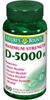 Nature's Bounty Maximum Strength D5000iu Softgel - 100ct, 0.38 Bottle