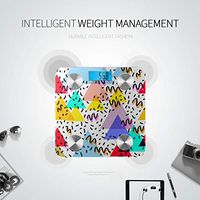 LYAOE Bluetooth Body Fat Scale Geometric Memphis Postmodern Retro Fashion Style Smart Wireless Scale with LCD Display Measuring Body Weight Bmi and Health Digital Scale