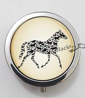 BlackKey Animal Horse 3-Compartment Decorative Pocket Gift Box Case Organizer for Pill, Color 1 -1829