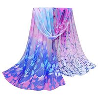 Clearance,Yang-Yi Women Scarf Fashion Design Printed Silk Soft Silk Chiffon Shawl Wrap Wraps Scarf Scarves (Blue)