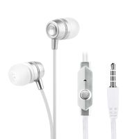 YOUNGFLY 3.5mm in-Ear Earphones Headphones, Wired Earbuds Stereo Earphones with Mic and Volume Control Silver