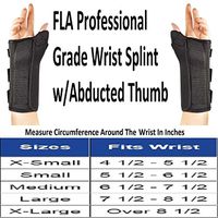 Florida Orthopedics Prolite 8" Airflow Wrist Brace with Abducted Thumb, Black, Right, Large/X-Large