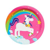 BirthdayExpress Fairytale Unicorn Party Supplies - Dessert Plates