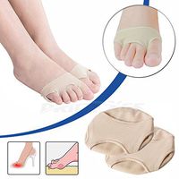 Metatarsal Foot Pads & Forefoot Cushion, Anti-Slip Toe Gel Pad Bunion Sleeves Protectors, 3 Holes Toe Separators Anti-Friction Metatarsal Ball of Foot Cushioning for Neuromas Plantar Calluses Corn (S)