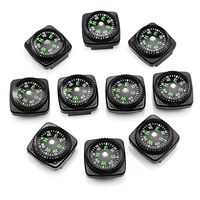 bayite Hard Shell Liquid Filled Button Compass Set for Survival Watch Band Paracord Bracelet Pack of 10
