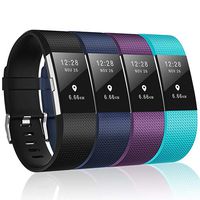 ZEROFIRE Compatible for Fitbit Charge 2 Bands, Adjustable Sport Wrist Bands Strap for Fitbit Charge 2, Women, Men, Pack of 4
