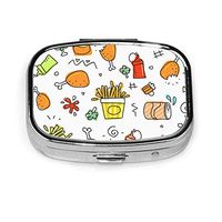 Small Pill Box Organizer Food Coke Chicken Leg Special Pill Case for Purse/Pocket Daily Tablet Medicine Holder