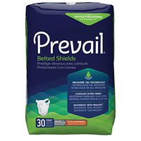Prevail Belted Shields, Extra Absorbency, One Size, 30 Count (Pack of 4 (120 Count))