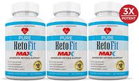 Pure Keto Fit Max 1200MG Keto Pills Advanced BHB Ketogenic Supplement Exogenous Ketones Ketosis for Men Women 60 Capsules 3 Bottles