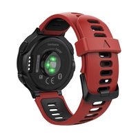 MoKo Watch Band Compatible with Garmin Forerunner 735XT/220/230/235/620/630 Smart Watch, Soft Silicone Adjustable Replacement Strap Fit Garmin Forerunner 735XT/220/230/235/620/630 - Red & Black