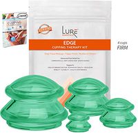 EDGE Cupping Therapy Sets - Silicone Vacuum Suction Cupping Cups – Muscle, Nerve, Joint Pain Relief (Emerald Green, 4)