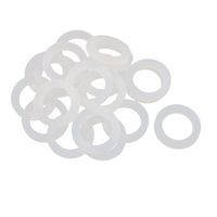 uxcell 20pcs 16mm x 24mm x 3mm Silicone O Ring Seal Gaskets White for Pipe Tube Hose