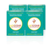 UnCrave Anti-Hunger Gum with Patented Satiereal Saffron Extract | Natural Appetite Suppressant for Healthy Weight Loss | Crisp Mint Flavor, 4-Week Supply (4-Pack)