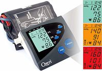 Ozeri BP4M Cardiotech Premium Series Digital Arm Blood Pressure Monitor with Color Alert Technology, White/Blue