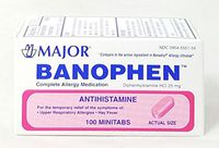 Major Banophen Tablets 25mg, 100 count per Bottle