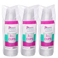 3.5 oz Disposable Plastic Cups | Clear Cups, Snack and Drink Size | Party, Event, Wedding, Kids | Recyclable Drinkware | Tea, Soda, Water, Juice, Milk (50 Pack 2500 Cups/Case)