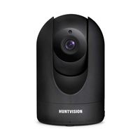 HUNTVISION 1080P WiFi Camera, Indoor Home Security Camera Wireless House Surveillance IP Cam, Pan/Tilt, Motion/Sound Sensor, Two-Way Audio, Night Vision - Free Cloud Service (P2-Black), 2MP-Black