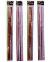Pack of 100 Disposable Extra Long Novelty Straws in Assorted Colors, 27" Long