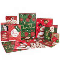 Paper Craft (16 Pack) Christmas Gift Bags, Holiday Gift Bags Bulk Set with Assorted Sizes For Gifts, Party Favors, Party Supplies