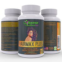 Pure & Natural Hair & Nail Growth Supplement for Men & Women. Potent Biotin & Bamboo Extract for Healthy Skin and Increased Hair Growth & Strength. Free E-Book. 60 Capsules of Hairmax Plus