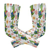 Men's UV Protection Arm Sleeve Large Dinosaur Decor and Sunshine Compression Arm Sleeve, Skin Protection Cooler Cycling Sleeves for Outdoor Activities to Cover Arms