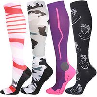 Wibsu 4/6 Pairs Nurse Compression Socks Women for Men 20-30mmhg Knee high Stockings,Running,Plantar Fasciitis,Thigh high,Wanderlust…