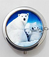 BlackKey Polar Bear 3-Compartment Decorative Pocket Gift Box Case Organizer for Pill, Color 1 -2266