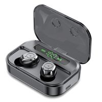 Summeishop 2020 Newest M7s Wireless Bluetooth 5.0 Earbuds,Breathing Light Digital Display Touch 8D Surround Stereo Mini Invisible Dual Microphone Headphones