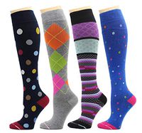 4 Pairs Dr. Motion Therapeutic Graduated Compression Women's Knee-hi Socks… (E)