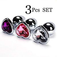 3PCS Stainless Steel Ànâles Trainer Kit-Jewelry Bûtt Pl'ugs Beads Massage Toys Jeweled Back Massage Toys (Mix Color-2)