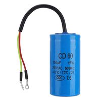 Run Capacitor, 250V AC CD60 Capacitor 50/60Hz 150uF Motor Run Capacitor with Wire Lead for Motor Air Compressor