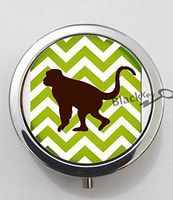 BlackKey Animal Monkey 3-Compartment Decorative Pocket Gift Box Case Organizer for Pill, Color 1 -1781