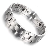 Kstyle Jewelry Tungsten Magnetic Hematite Mens Bracelet silver 8" B1405