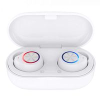 Dserw Bluetooth Headphones,TW60 TWS Bluetooth 5.0 in-Ear Stereo Wireless Earbuds Earphone,Copper Ring Speaker 15-20 Days Standby Time Sport Earbuds with Charging Box for Workout,Running,Gym,White