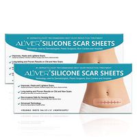 2 Pack Professional Silicone Scar Sheets,Soften and Flattens Scars Resulting from Surgery, Injury, Burns, Acne, C-section and more, Soft Silicone Scar Strips, 5.9"×1.6", 4 Sheets (2 Month Supply)