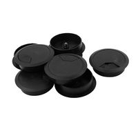 uxcell Computer Desk Round Plastic Grommet Cable Hole Cover 8pcs Black