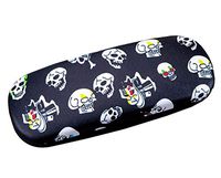 Skull Pattern Glasses Case Protective Holder Hard Leather Eyeglasses Case - 09