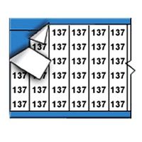 Brady WM-137-PK Repositionable Vinyl Cloth (B-500), Black on White, Solid Numbers Wire Marker Card (25 Cards)