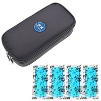 Portable Insulin Cooler Travel Bag,luckybuy Diabetic Organizer - Keep Diabetics Insulated and Cool，Upgraded with 4 Ice Packs and Temperature Read Function (Gray)