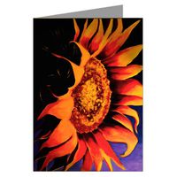 Original Abstract Artwork of Sunflower Notecard Set