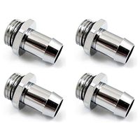 XSPC G1/4" to 3/8" Barb Fitting for Soft Tubing, Chrome, 4-Pack
