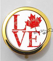 BlackKey Canada Canadian Flag 3-Compartment Decorative Pocket Gift Box Case Organizer for Pill, Color 2 -279