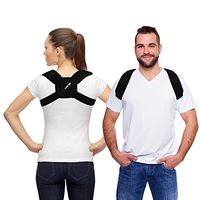 CAMP BEN Padded Posture Brace Corrector for Women and Men (Med 28-37") | Back Brace and Shoulder Support | Adjustable Figure 8 for Clavicle & Hunch (Kyphosis)