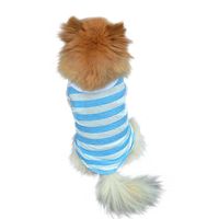 Axchongery Dog Apparel, Cute Pet Lapel T-Shirt Small Puppy Stripe Jersey Soft Doggy Costume (Blue, XS)