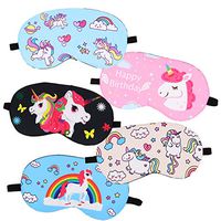 Set of 5 Cute Unicorn Sleeping Eye Mask Comfortable Lightweight Eyeshade Eyepatch Eye Cover for Party Travel Napping