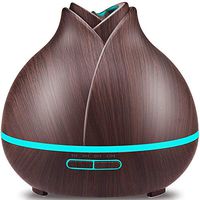 URPOWER 400ml Wood Grain Essential Oil Diffuser, Running 10+ Hours Aromatherapy Diffuser for Essential Oils with 2 Mist Modes, 4 Timer Setting, Whisper Quiet Humidifiers for Bedroom, Home, Office
