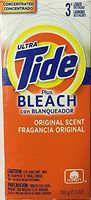 Ultra Tide Plus Bleach | Original Scent | Powder Detergent | 3 Loads | 5.5 oz (one pack)